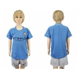 Manchester City Blank Home Kid Soccer Club Jersey