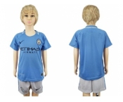 Manchester City Blank Home Kid Soccer Club Jersey