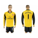 Arsenal #1 Szczesny Away Long Sleeves Soccer Club Jersey