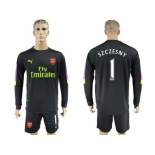 Arsenal #1 Szczesny Black Long Sleeves Goalkeeper Soccer Country Jersey