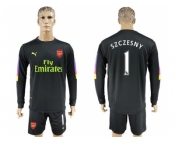 Arsenal #1 Szczesny Black Long Sleeves Goalkeeper Soccer Country Jersey