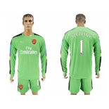 Arsenal #1 Szczesny Green Goalkeeper Long Sleeves Soccer Club Jersey