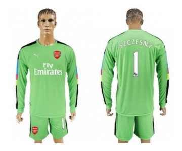 Arsenal #1 Szczesny Green Goalkeeper Long Sleeves Soccer Club Jersey