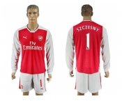 Arsenal #1 Szczesny Red Home Long Sleeves Soccer Club Jersey