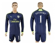 Arsenal #1 Szczesny Sec Away Long Sleeves Soccer Club Jersey