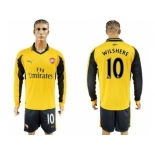 Arsenal #10 Wilshere Away Long Sleeves Soccer Club Jersey