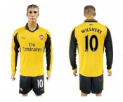 Arsenal #10 Wilshere Away Long Sleeves Soccer Club Jersey