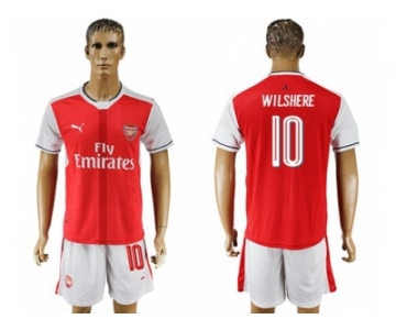 Arsenal #10 Wilshere Champions League Home Soccer Club Jersey