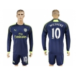 Arsenal #10 Wilshere Sec Away Long Sleeves Soccer Club Jersey