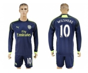 Arsenal #10 Wilshere Sec Away Long Sleeves Soccer Club Jersey