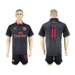 Arsenal #11 Ozil Black Red Soccer Club Jersey