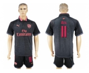 Arsenal #11 Ozil Black Red Soccer Club Jersey