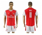 Arsenal #11 Ozil Champions League Home Soccer Club Jersey