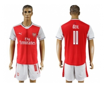 Arsenal #11 Ozil Champions League Home Soccer Club Jersey