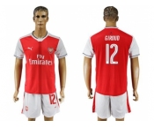 Arsenal #12 Giroud Champions League Home Soccer Club Jersey