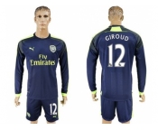 Arsenal #12 Giroud Sec Away Long Sleeves Soccer Club Jersey