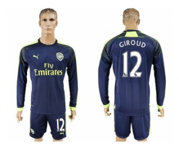 Arsenal #12 Giroud Sec Away Long Sleeves Soccer Club Jersey