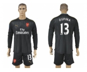 Arsenal #13 Ospina Black Long Sleeves Goalkeeper Soccer Club Jersey