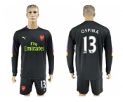 Arsenal #13 Ospina Black Long Sleeves Goalkeeper Soccer Country Jersey