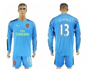 Arsenal #13 Ospina Blue Goalkeeper Long Sleeves Soccer Club Jersey