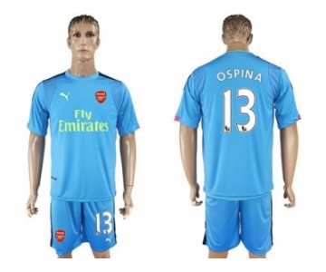 Arsenal #13 Ospina Light Blue Goalkeeper Soccer Club Jersey