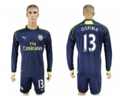 Arsenal #13 Ospina Sec Away Long Sleeves Soccer Club Jersey