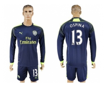 Arsenal #13 Ospina Sec Away Long Sleeves Soccer Club Jersey