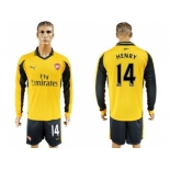 Arsenal #14 Henry Away Long Sleeves Soccer Club Jersey