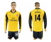 Arsenal #14 Henry Away Long Sleeves Soccer Club Jersey