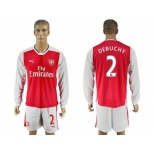 Arsenal #2 Debuchy Red Home Long Sleeves Soccer Club Jersey1