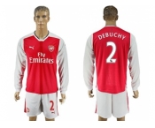 Arsenal #2 Debuchy Red Home Long Sleeves Soccer Club Jersey1