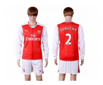 Arsenal #2 Debuchy Red Home Long Sleeves Soccer Club Jersey