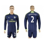 Arsenal #2 Debuchy Sec Away Long Sleeves Soccer Club Jersey