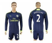 Arsenal #2 Debuchy Sec Away Long Sleeves Soccer Club Jersey