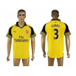 Arsenal #3 Gibbs Away Soccer Club Jersey1