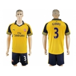 Arsenal #3 Gibbs Away Soccer Club Jersey