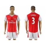 Arsenal #3 Gibbs Home Soccer Club Jersey2