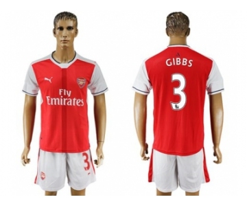 Arsenal #3 Gibbs Home Soccer Club Jersey2