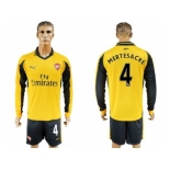 Arsenal  #4 Mertesacke Away Long Sleeves Soccer Club Jersey