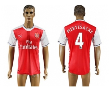 Arsenal #4 Mertesacke Home Soccer Club Jersey1