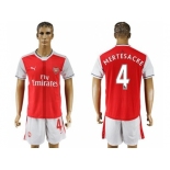 Arsenal #4 Mertesacke Home Soccer Club Jersey