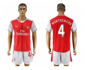 Arsenal #4 Mertesacke Home Soccer Club Jersey