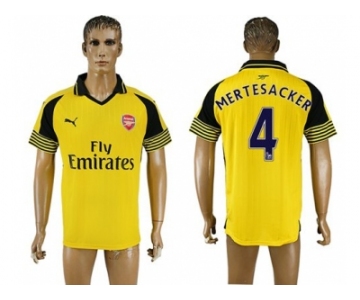 Arsenal #4 Mertesacker Away Soccer Club Jersey1