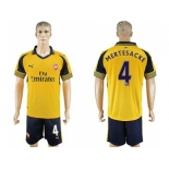 Arsenal #4 Mertesacker Away Soccer Club Jersey