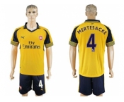 Arsenal #4 Mertesacker Away Soccer Club Jersey