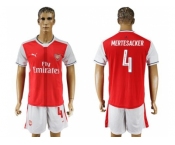 Arsenal #4 Mertesacker Champions League Home Soccer Club Jersey