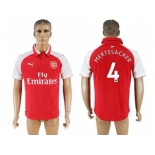 Arsenal #4 Mertesacker Home Soccer Club Jersey1