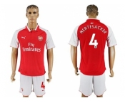 Arsenal #4 Mertesacker Home Soccer Club Jersey