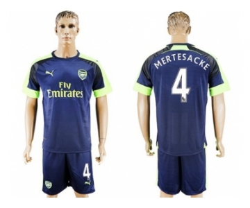 Arsenal #4 Mertesacker Sec Away Soccer Club Jersey2