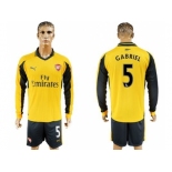 Arsenal #5 Gabriel Away Long Sleeves Soccer Club Jersey